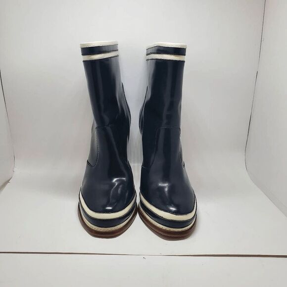 Diane von Furstenberg Women's Black Round-Toes Leather Colorblock Pattern Boots - Picture 2 of 16